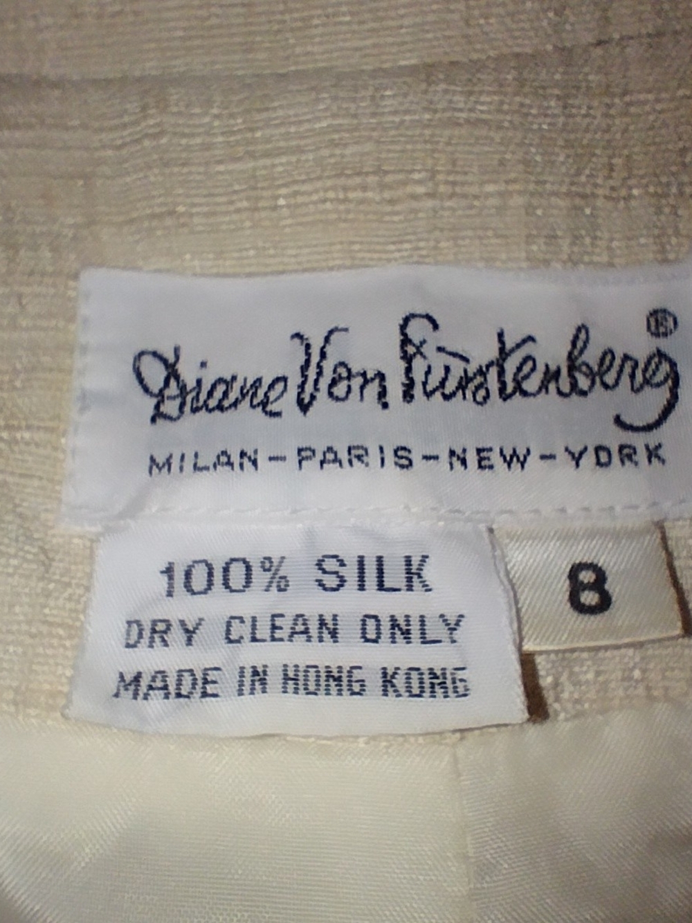 Vintage Diane Von Furstenberg Silk Waist Coat Jacket Size 8 - Picture 2 of 11